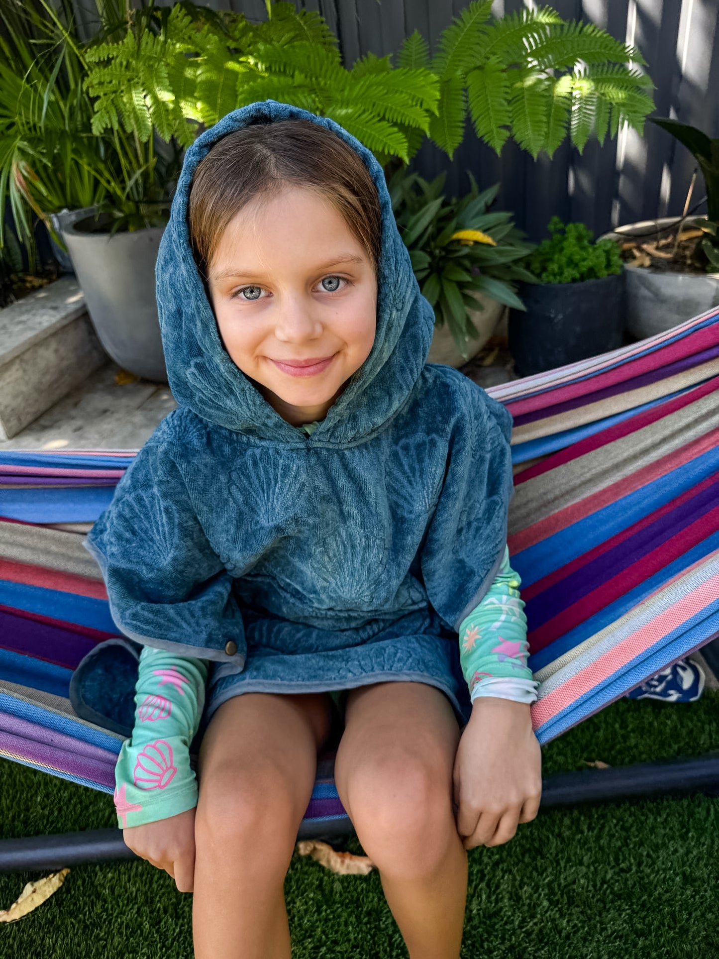 Indigo Luxe Hooded Beach Towel Poncho
