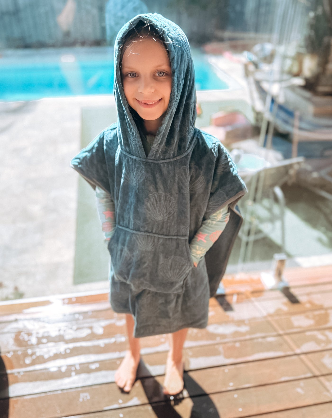 Indigo Luxe Hooded Beach Towel Poncho