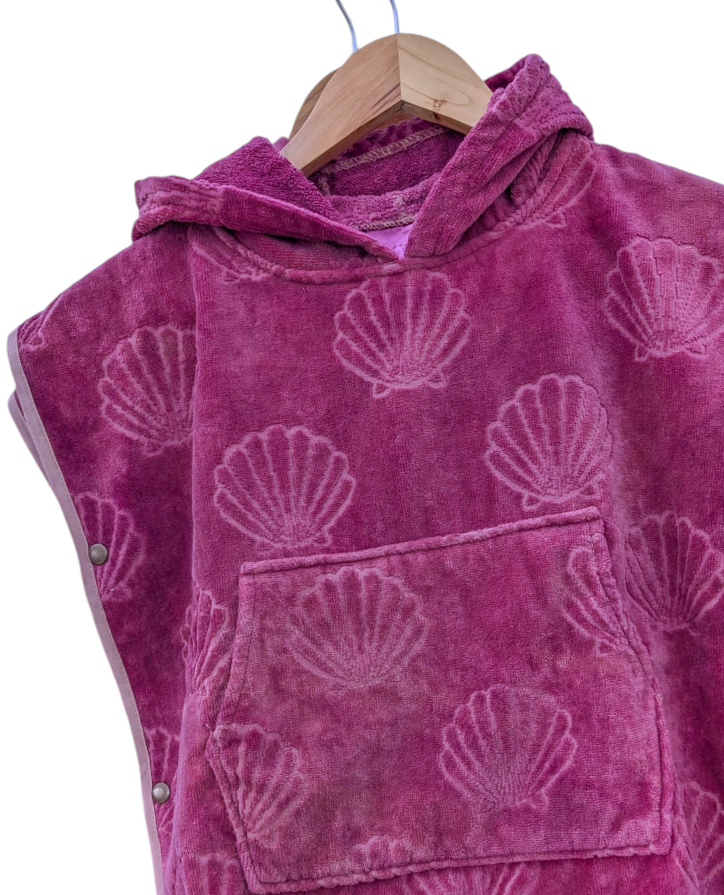 Fuschia Luxe Hooded Beach Towel Poncho