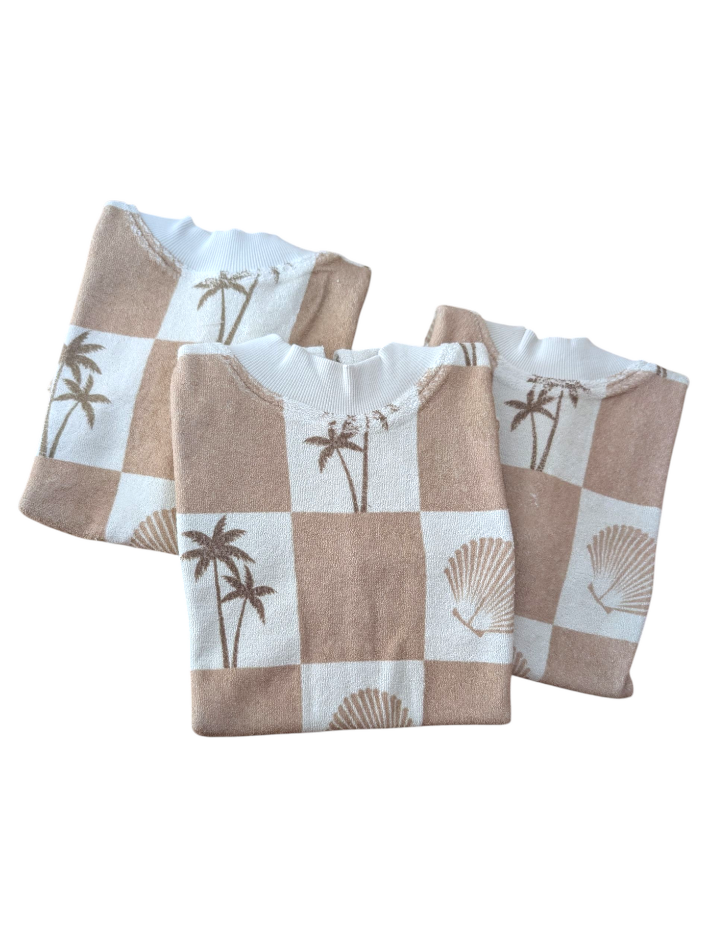Bundle of 3 ORIGINALS Beige Palms Towel Bib