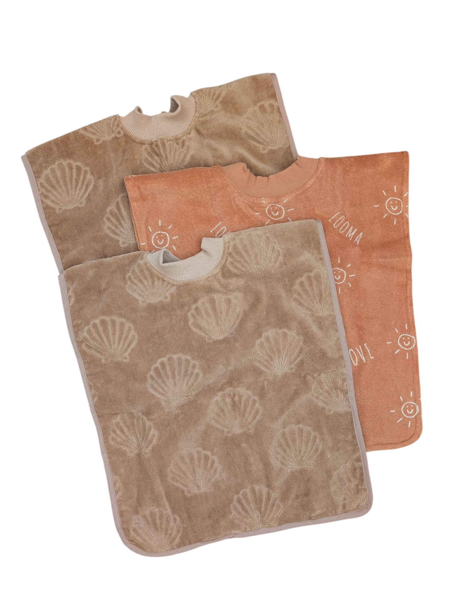 BUNDLE of 3 Neutral Baby Towel Bibs