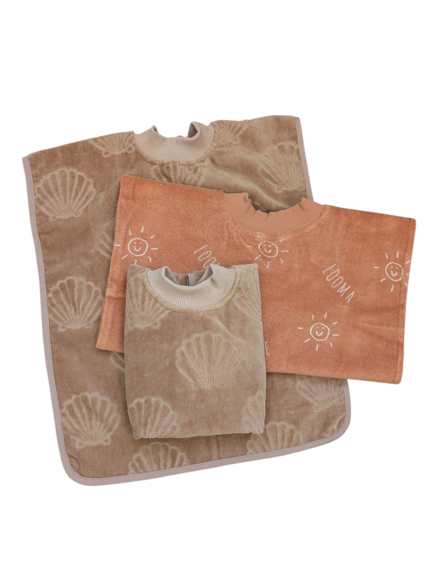 BUNDLE of 3 Neutral Baby Towel Bibs