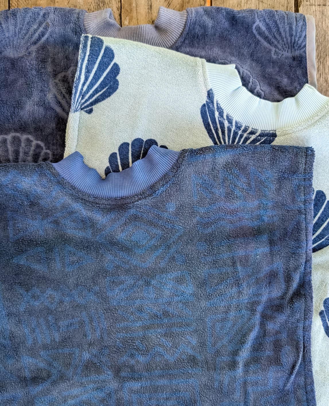 *LUXE RANGE* Indigo Towel Bib with Buttons