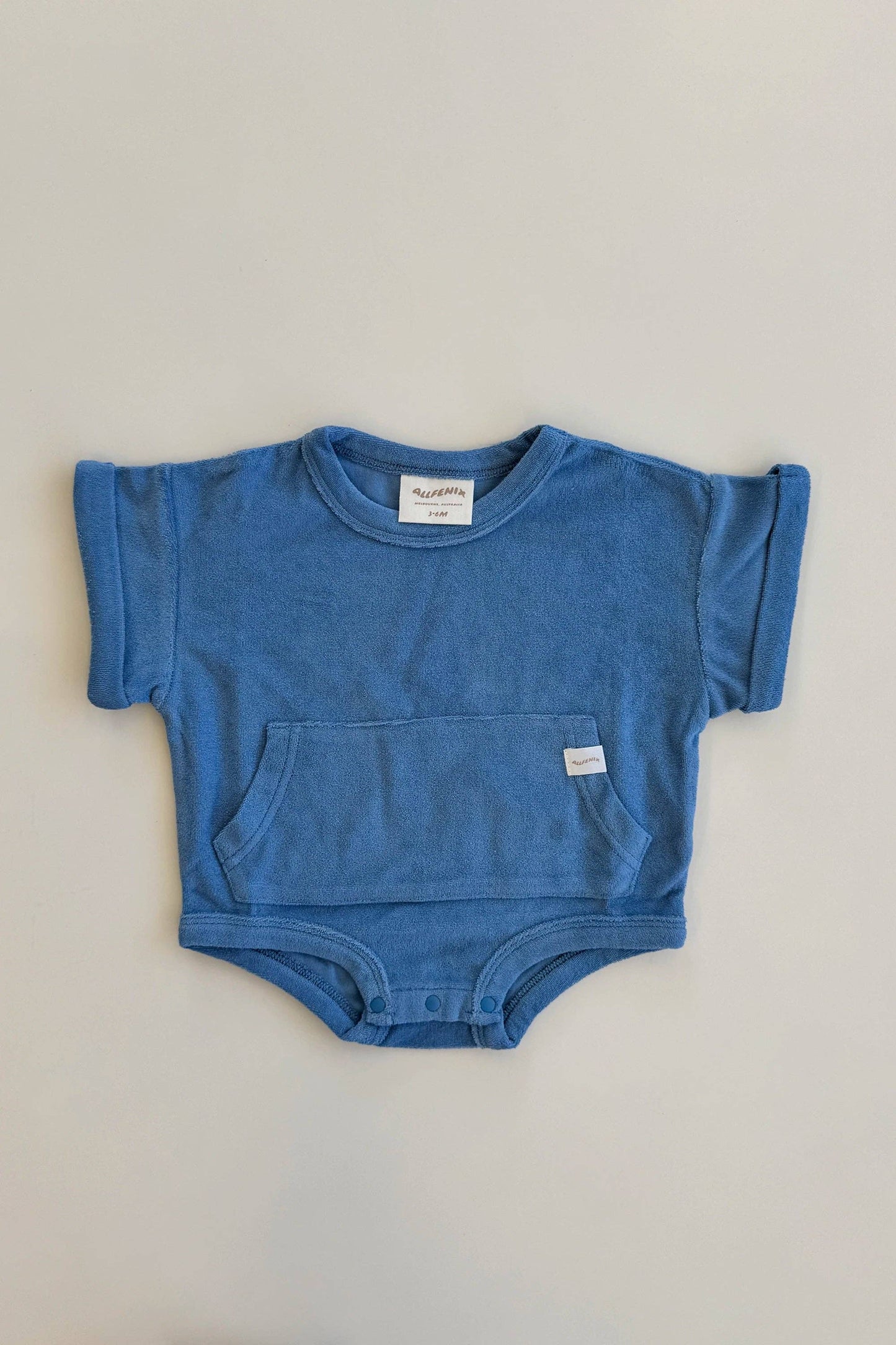 Mini Terry Oversized Romper: Blueberry {All Fenix)