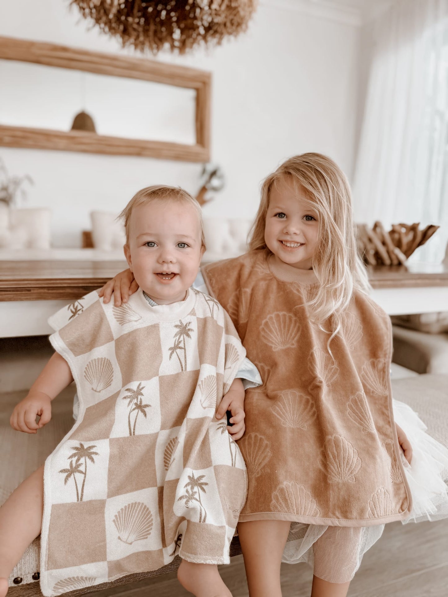 Bundle of 3 ORIGINALS Beige Palms Towel Bib