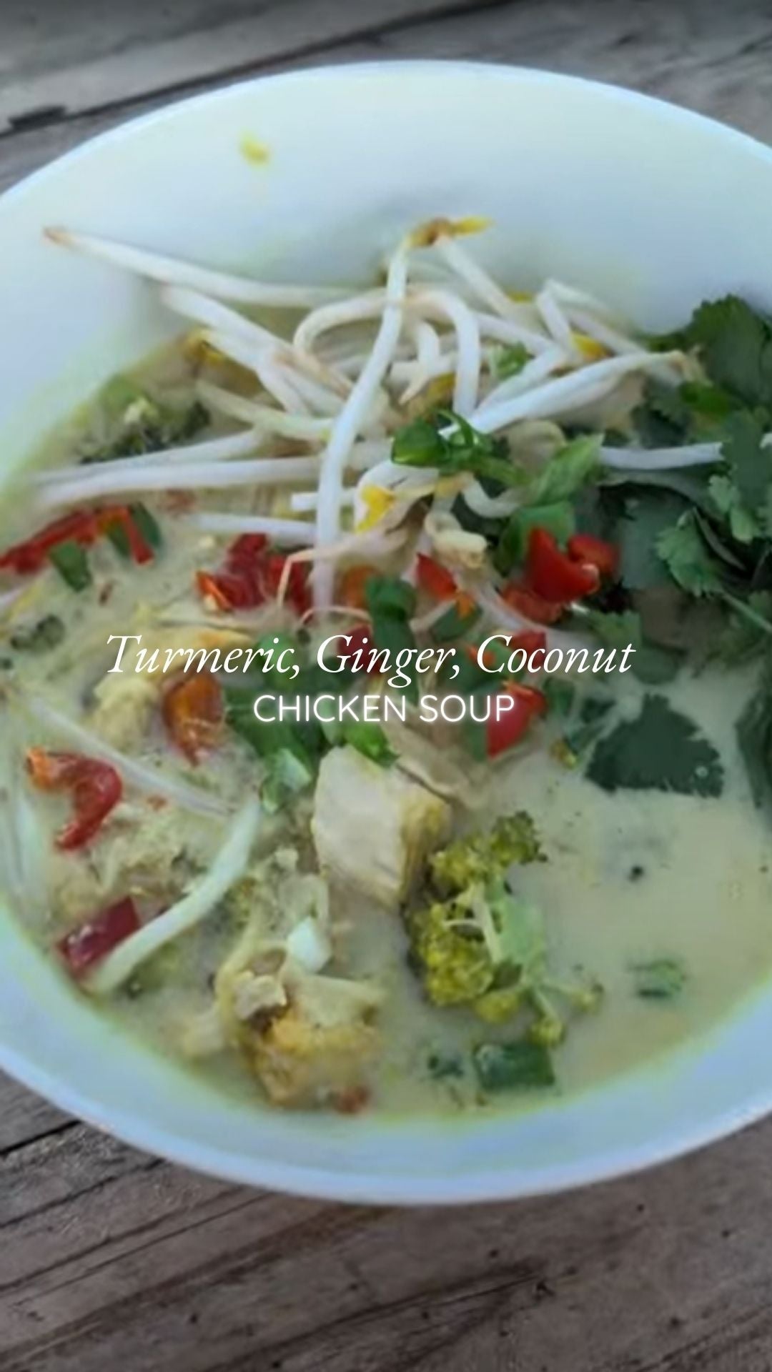 Creamy Coconut Lemon Chicken Soup with Turmeric & Noodles (Slow Cooker Friendly)