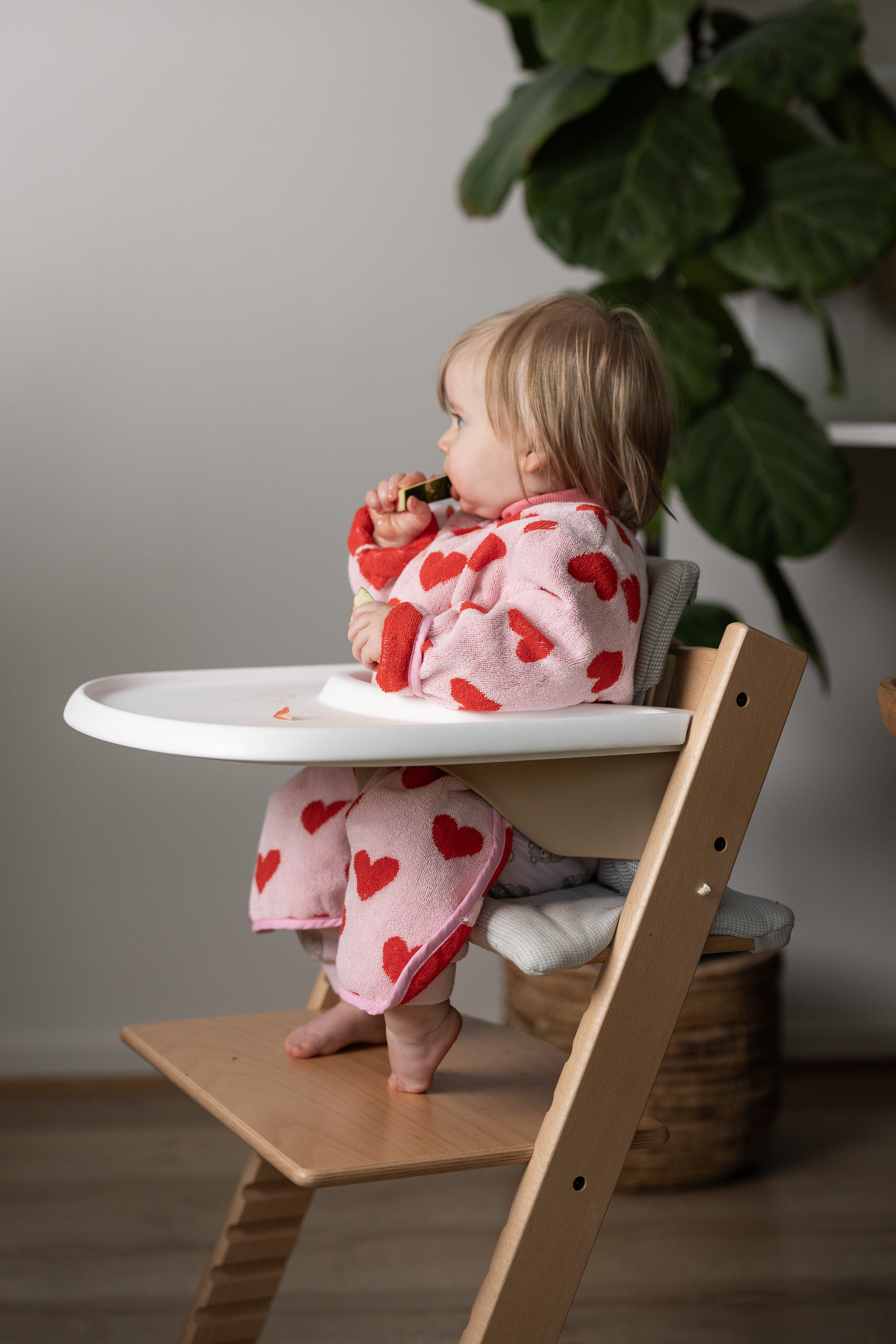 TerryTotsTM Long Sleeve Towel Bib - Pink Hearts