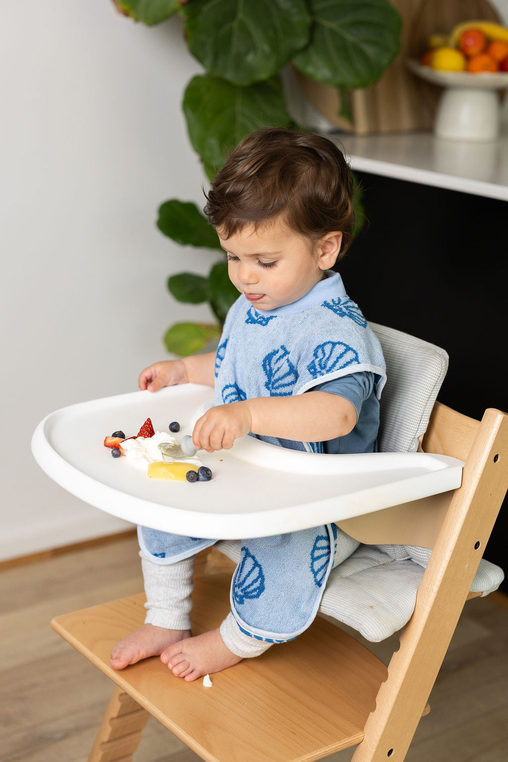 TerryTots™ Mealtime Bib - Blue Shell