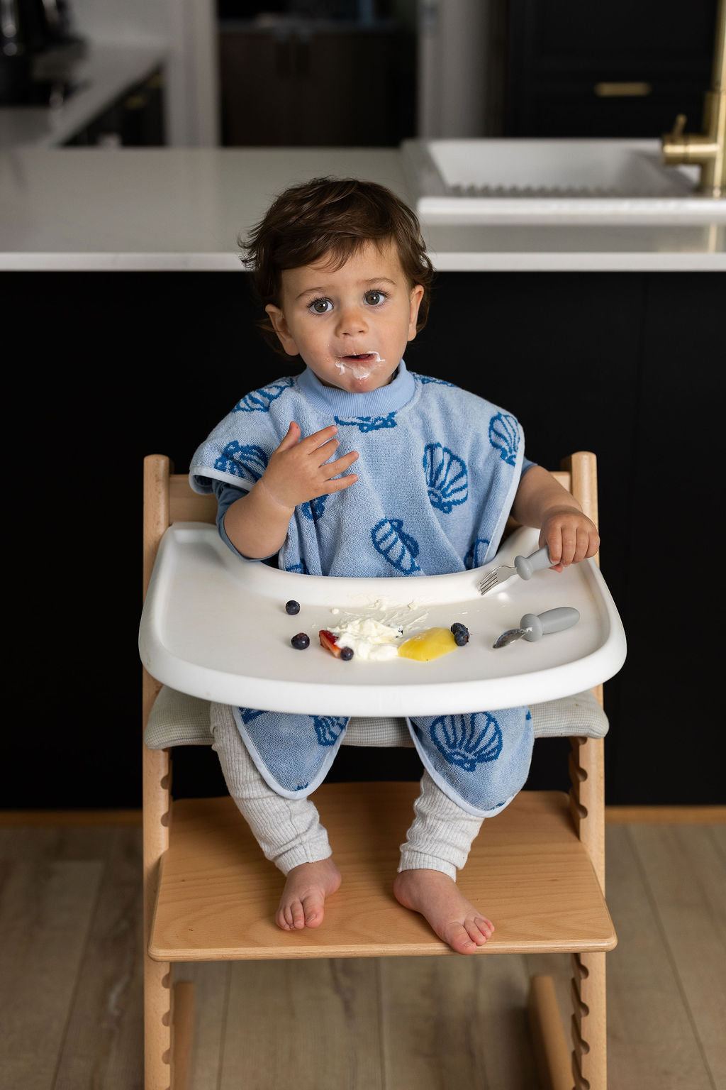 TerryTots™ Mealtime Bib - Blue Shell