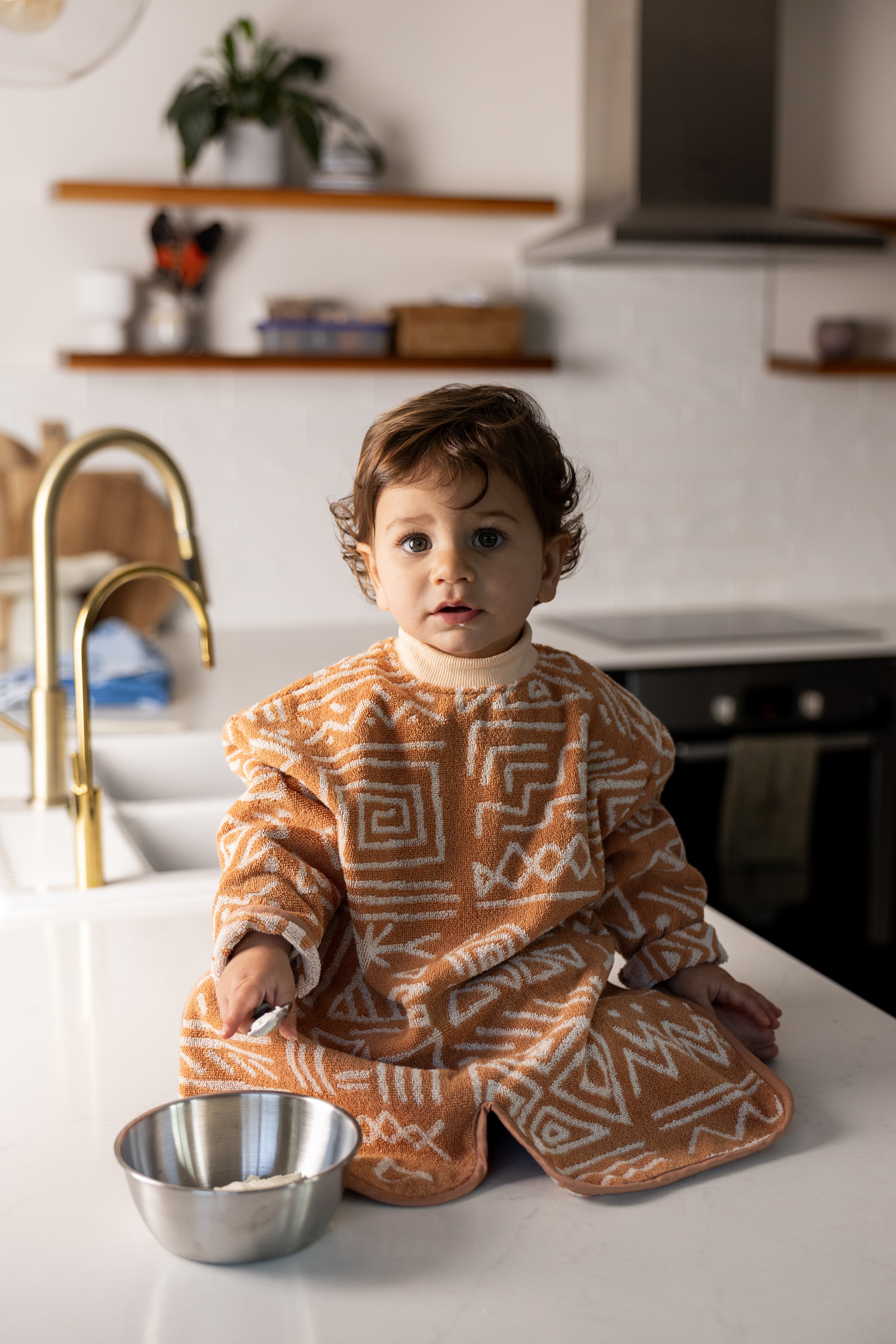TerryTotsTM Long Sleeve Towel Bib - Aztec