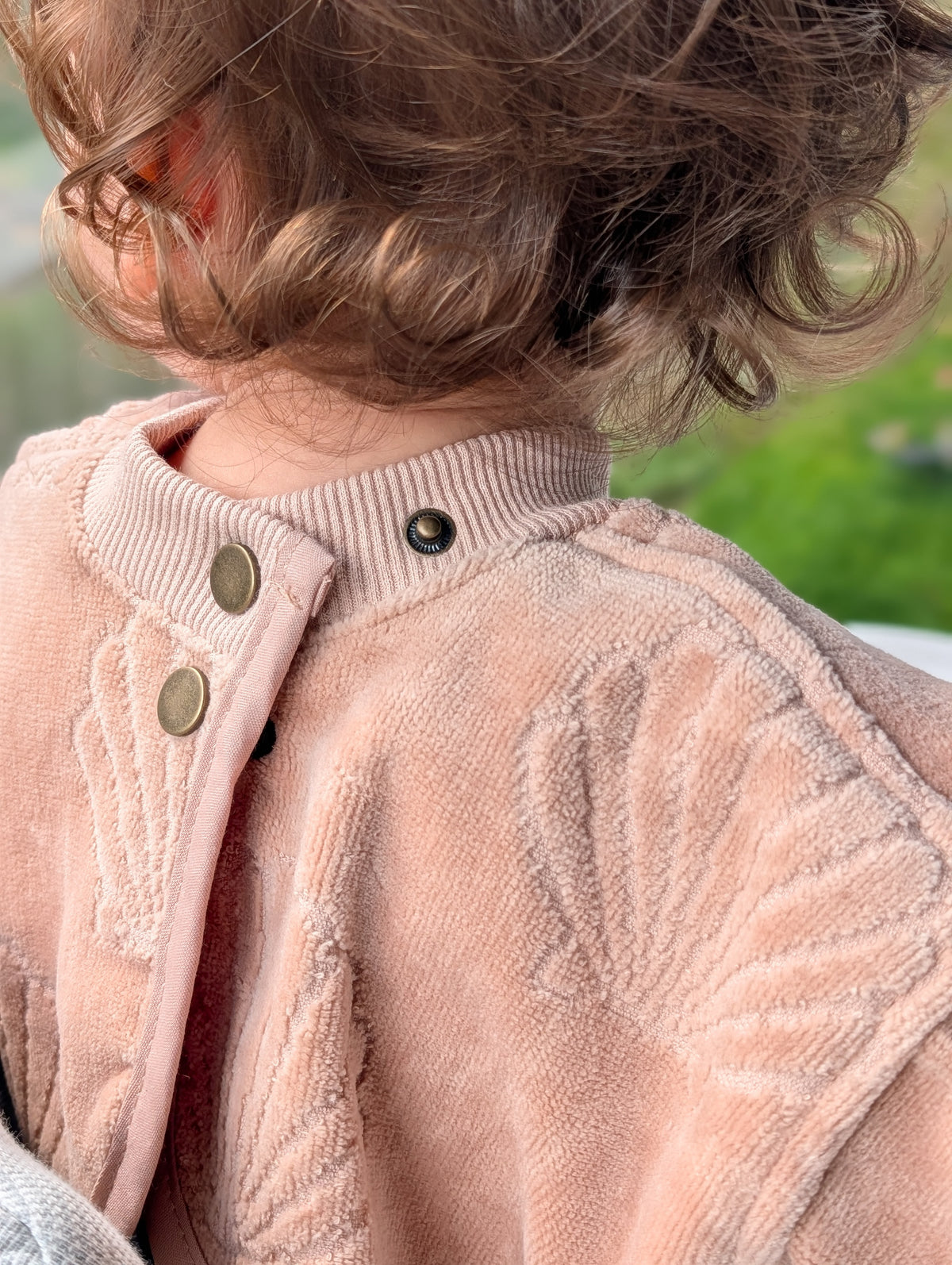 TerryTots Long Sleeve Towel Bib® - Beige Shell in Velour