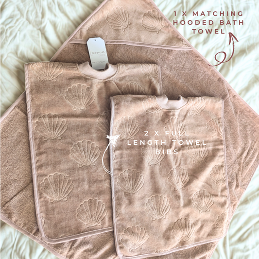 Bib & Bath Bundle in Seashells