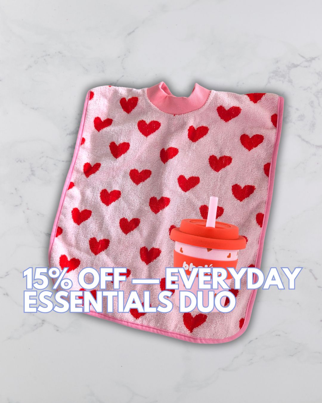 Towel Bib & BBCino Cup Duo - Sweetheart