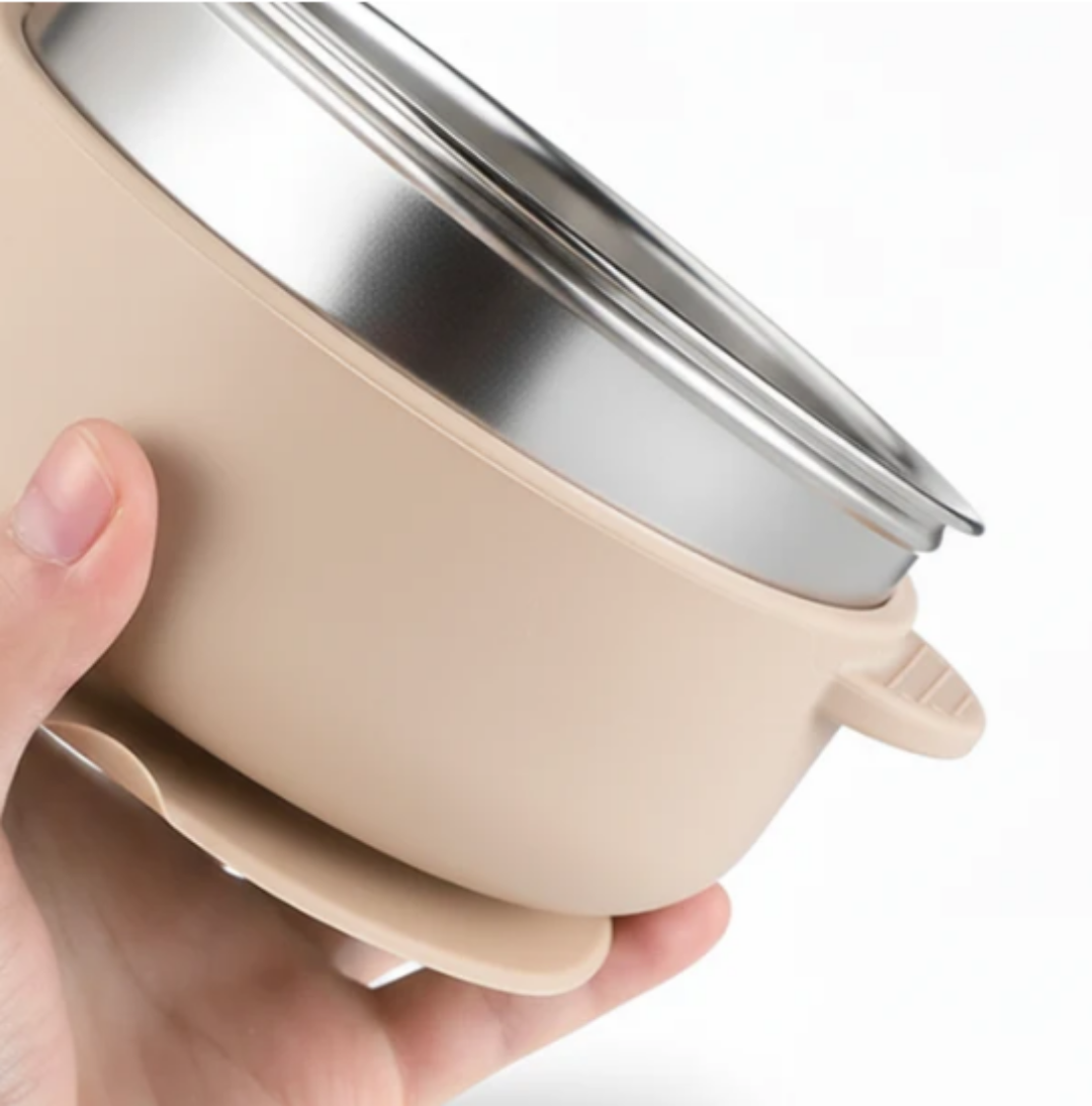Montessori Mates Stainless Steel Suction Bowl with Lid
