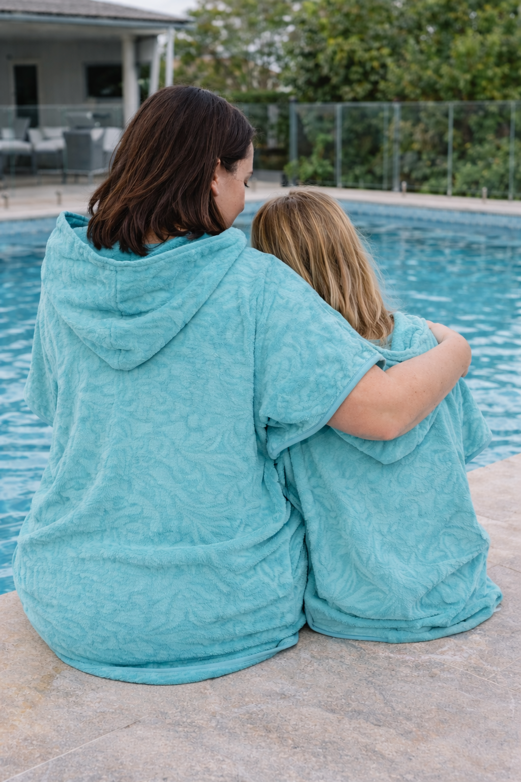 Hooded Towel Poncho ADULT (OSFM) - Seafoam