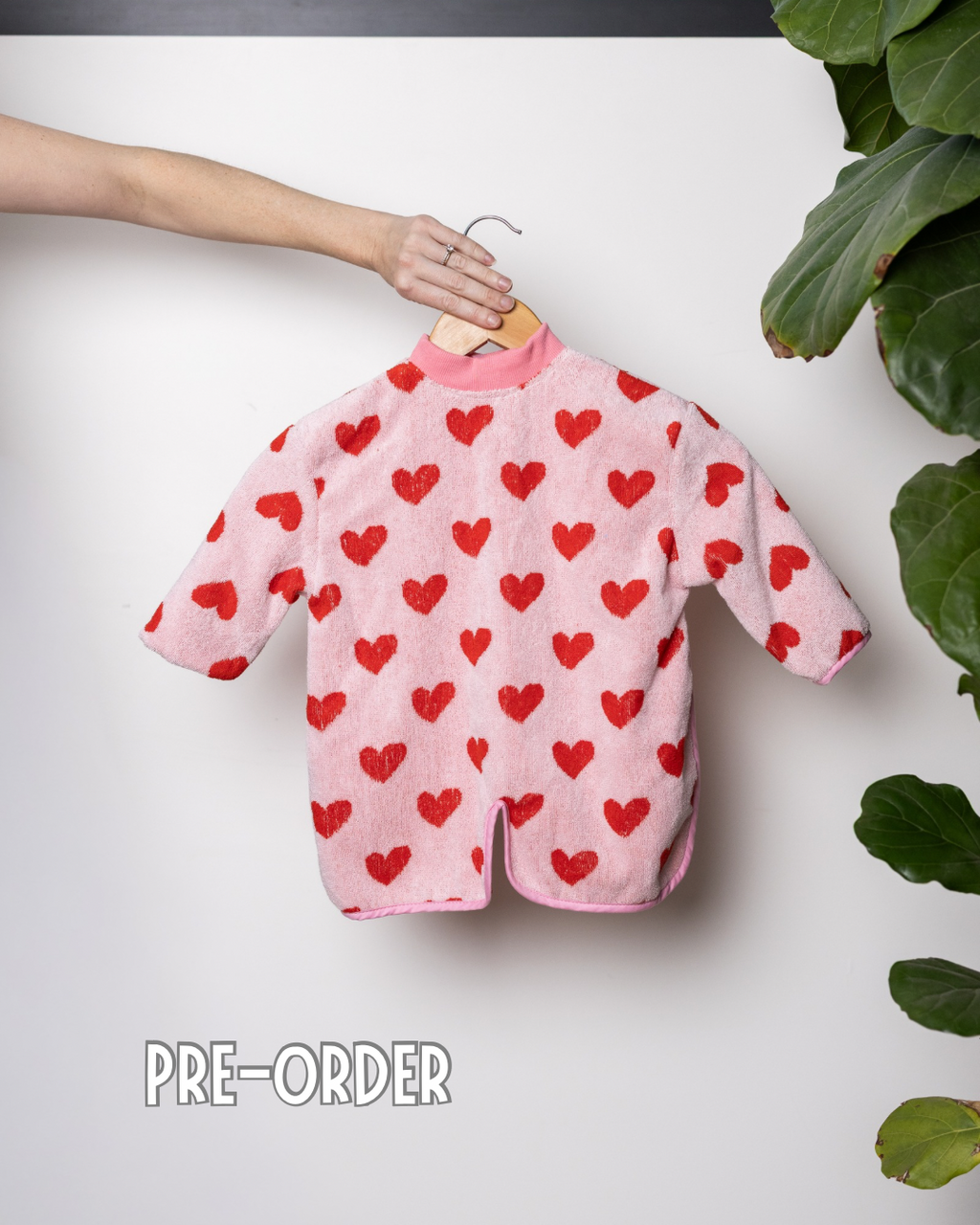 {PRE-ORDER} TerryTots™ Long Sleeve - Pink Hearts