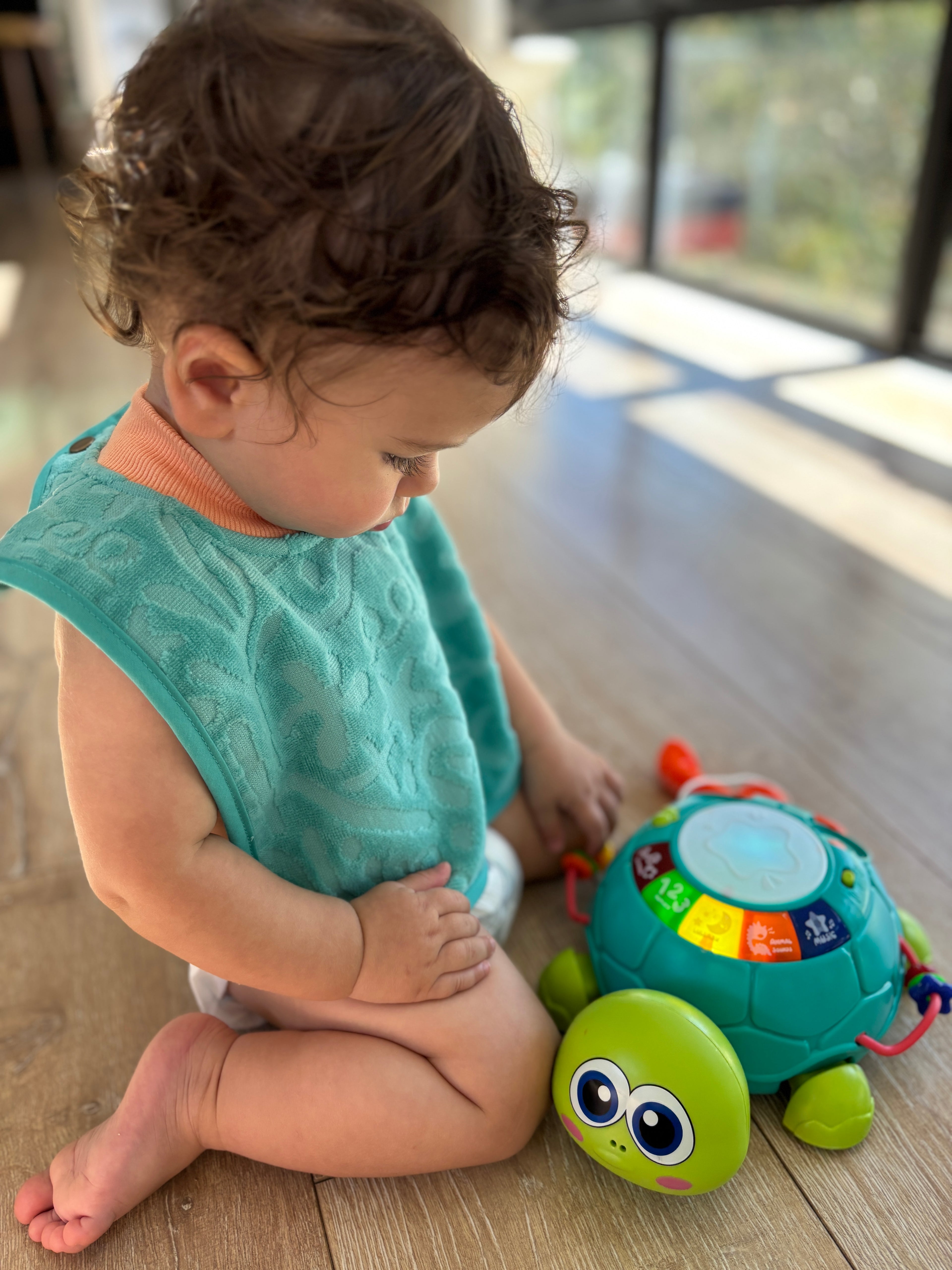 Dribble/Travel Towel Bib - Seafoam