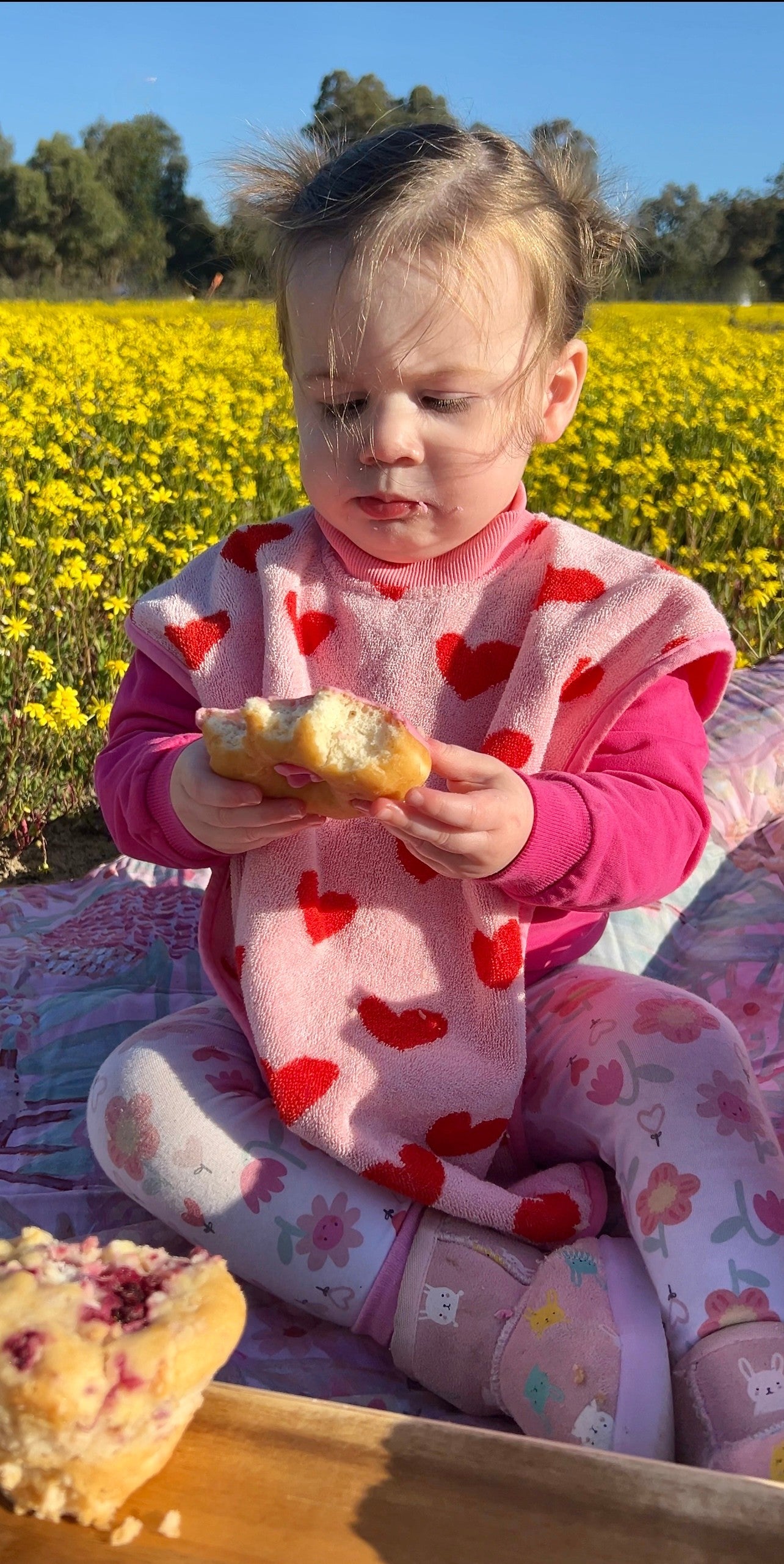COMING SOON Pink Hearts TerryTots Towel Bib with buttons