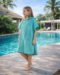 Hooded Towel Poncho M (6-10 Years) - Seafoam