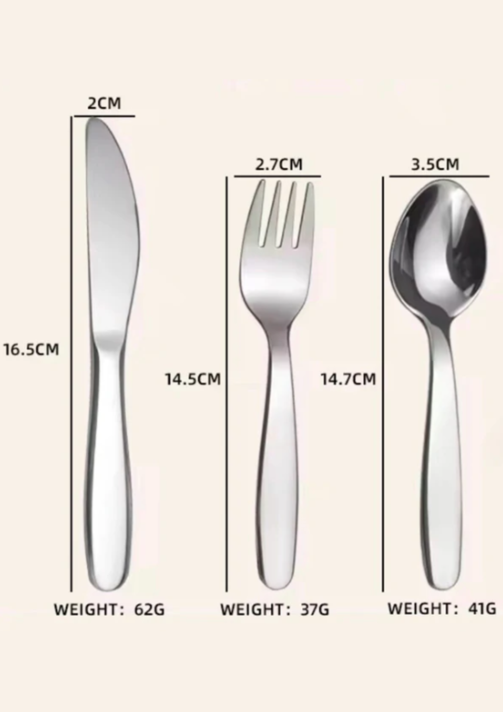 Montessori Mates Toddler Stainless Steel Cutlery Set (6 Piece)