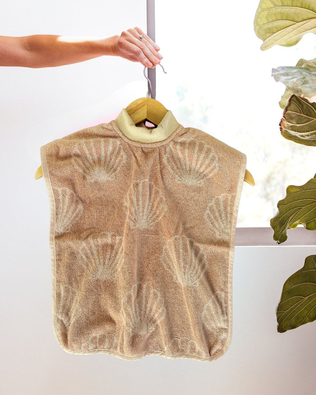 TerryTotsTM Towel Bib - Beige Seashell