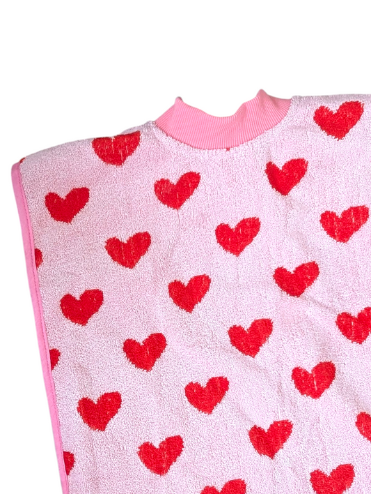 COMING SOON Pink Hearts TerryTots Towel Bib with buttons