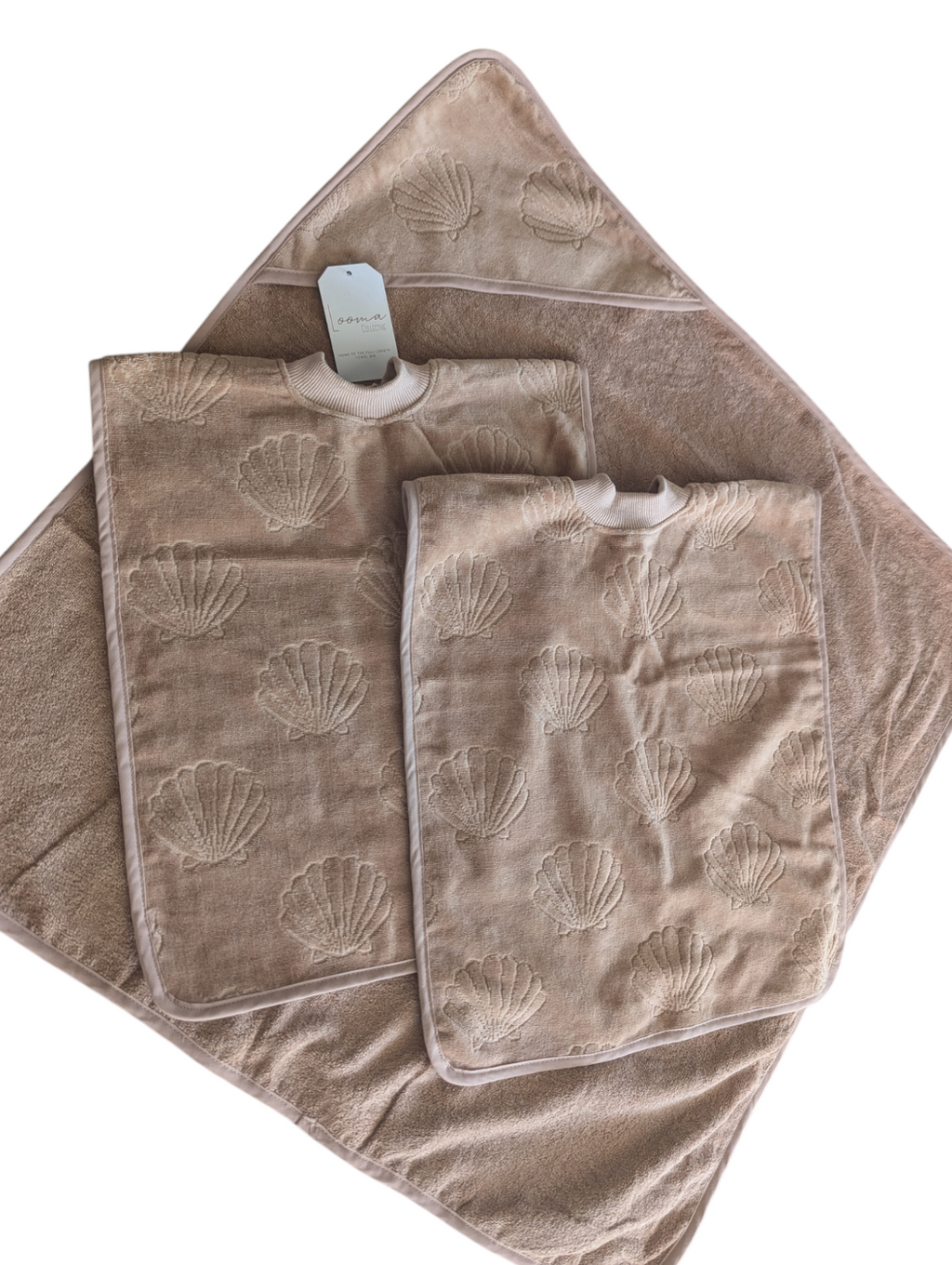 SEASHELLS Luxe Hooded Bath Towel, Neutral Baby.