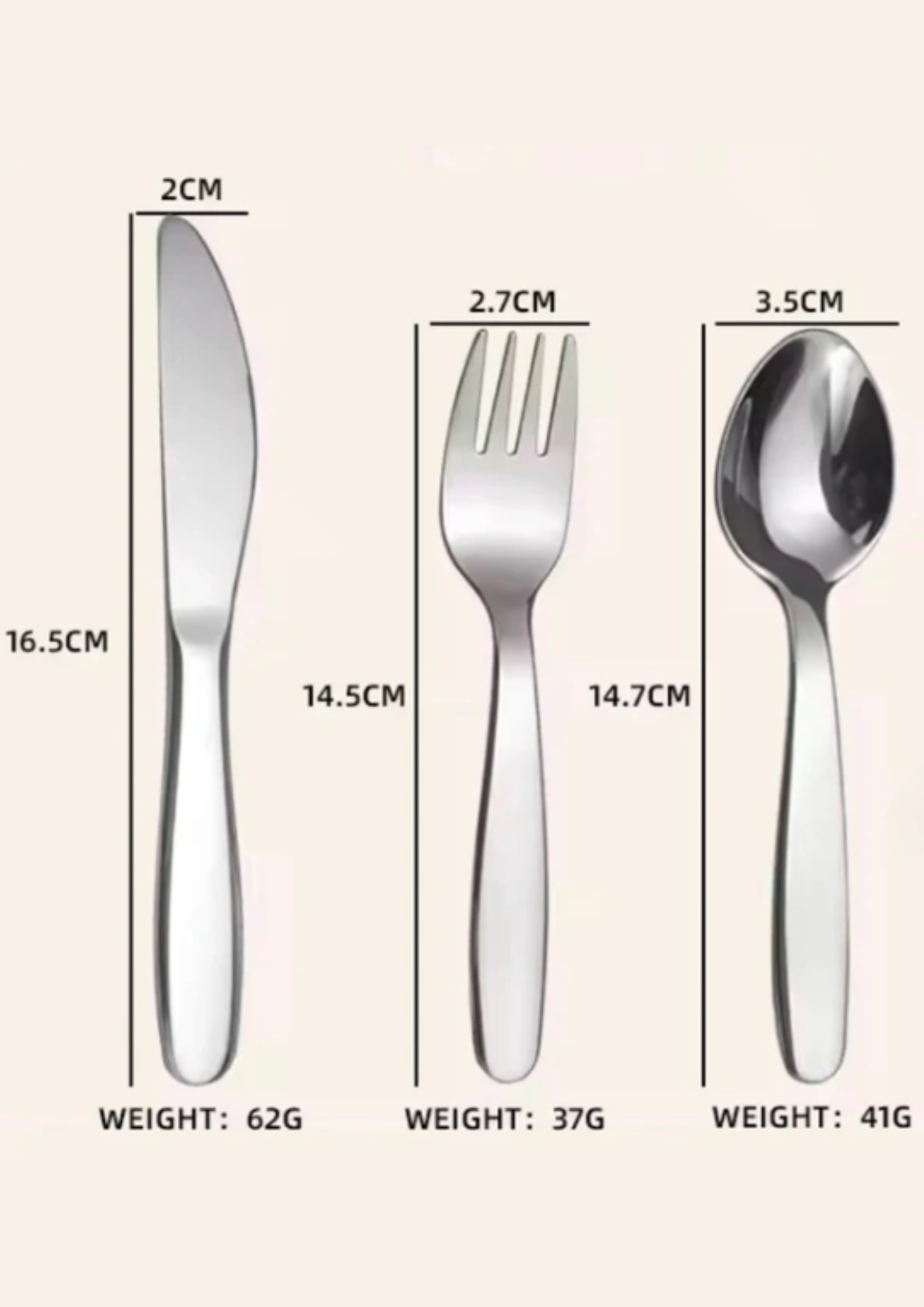 6 Pcs Set Montessori Mates Toddlers and Childrens Stainless Steel Cutlery