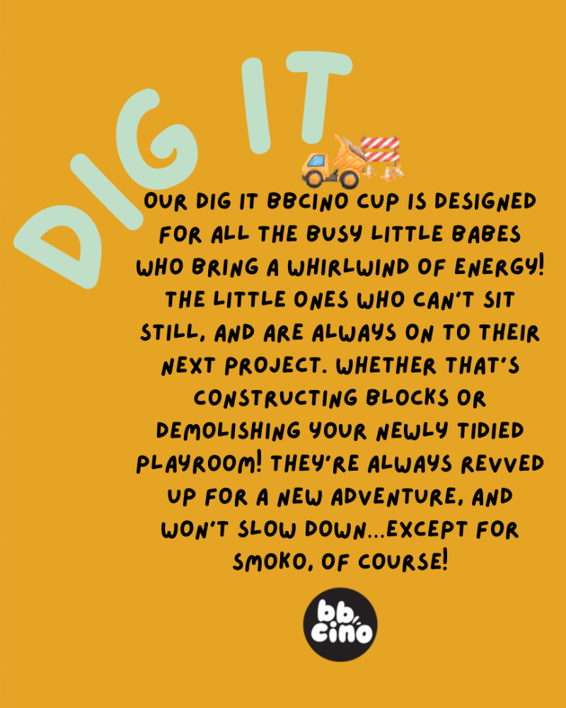 BBCINO Dig It! Babycino Cup - 120ml (STRAW INCLUDED)