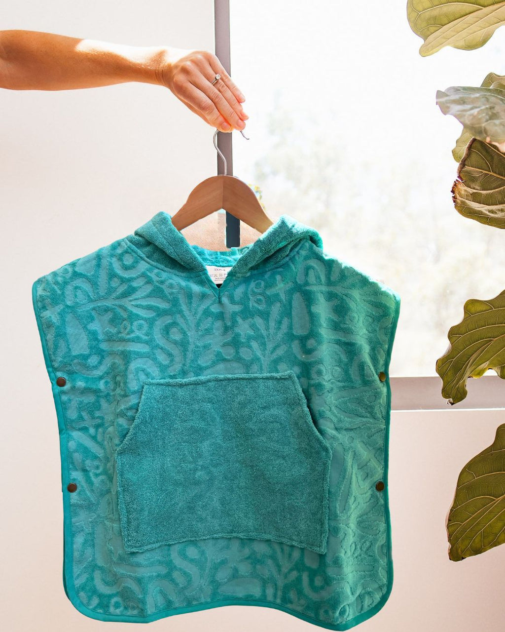 Hooded Towel Poncho XS (0-3 Years) - Seafoam