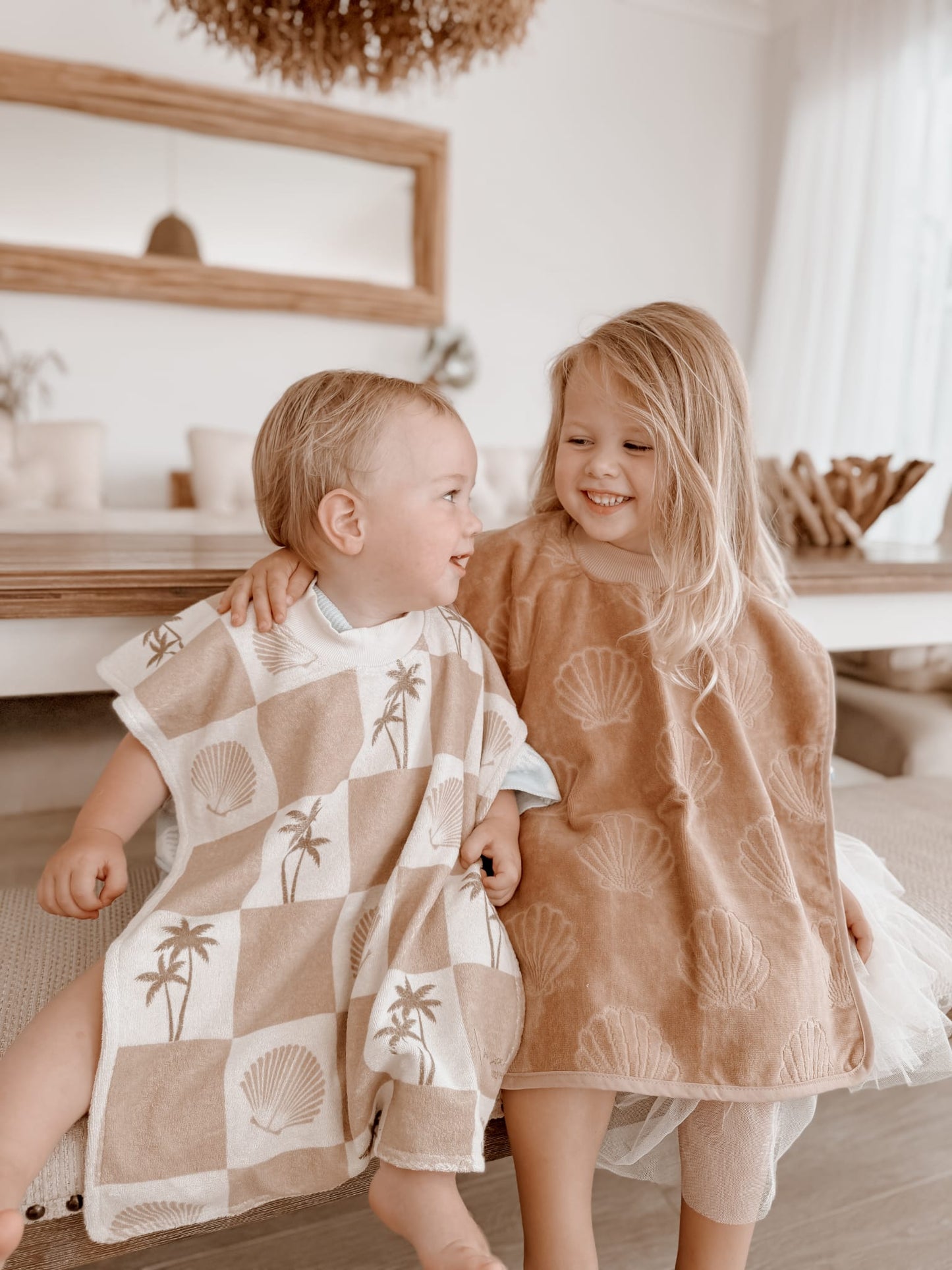 *LUXE RANGE* Seashells Towel Bib with BUTTONS