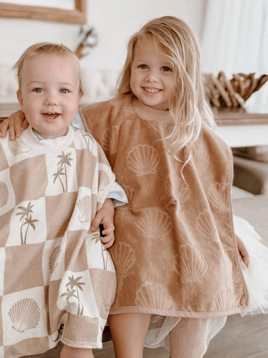 *LUXE RANGE* Seashells Towel Bib with BUTTONS