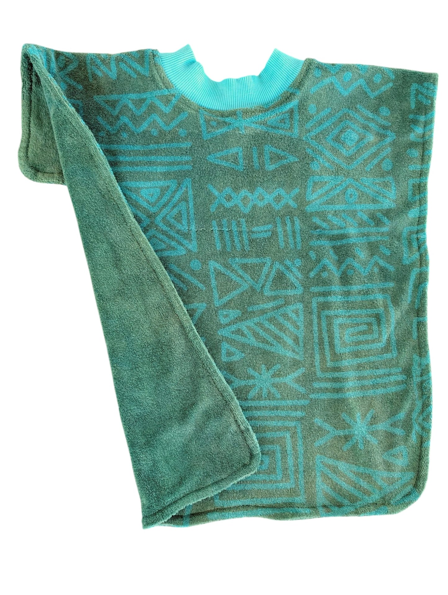REVERSIBLE Green Aztec Full Length Towel Bib