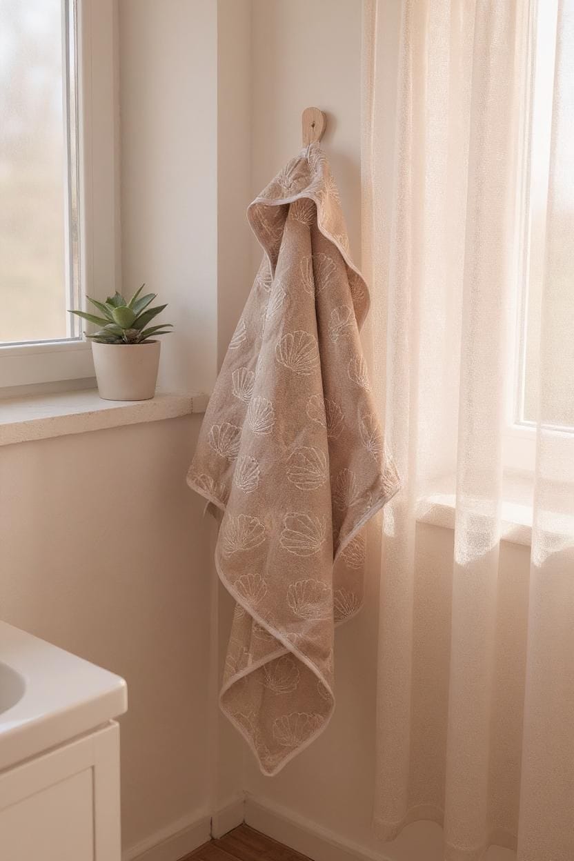SEASHELLS Luxe Hooded Bath Towel, Neutral Baby.