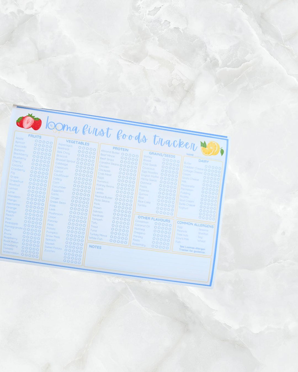 First Foods Tracker - Digital Download
