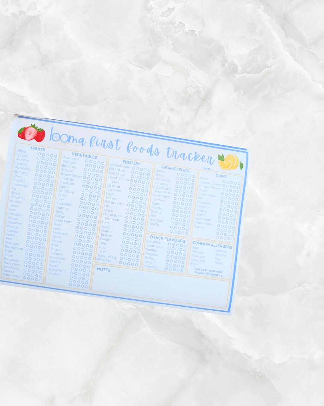 First Foods Tracker - Digital Download