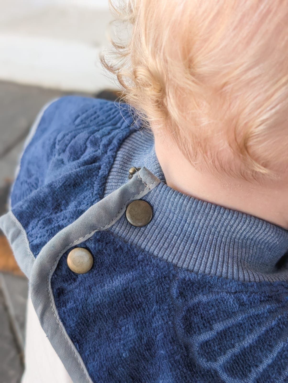 *LUXE RANGE* Indigo Towel Bib with Buttons