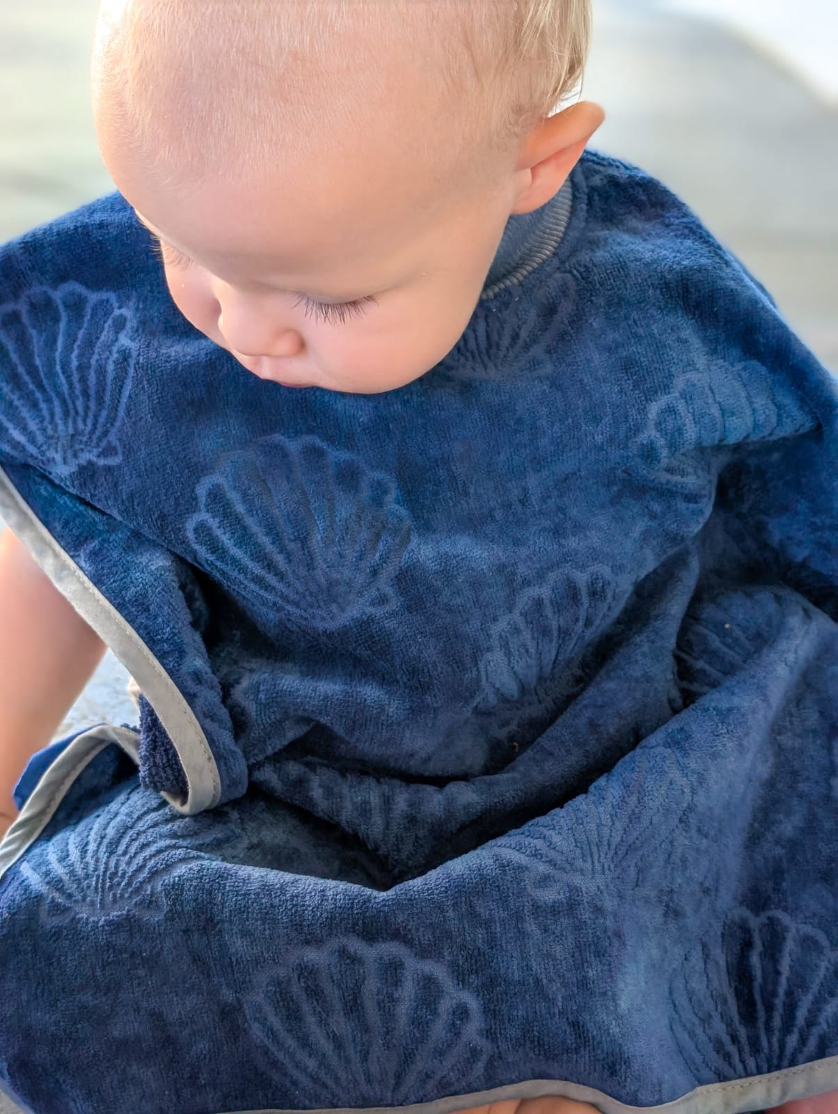 *LUXE RANGE* Indigo Towel Bib with Buttons