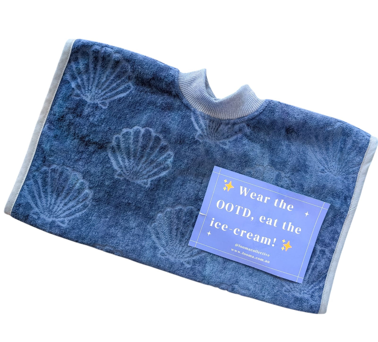 *LUXE RANGE* Indigo Towel Bib with Buttons