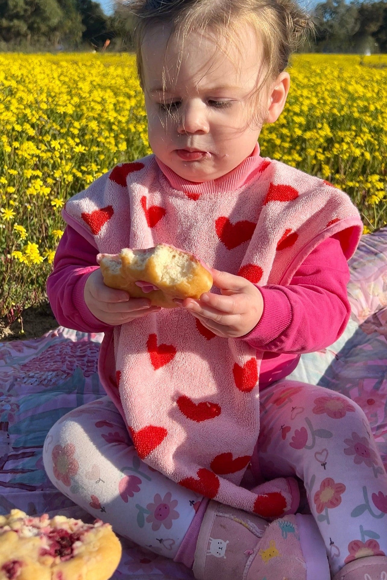 TERRYTOTS Hearts Towel Bib with Buttons