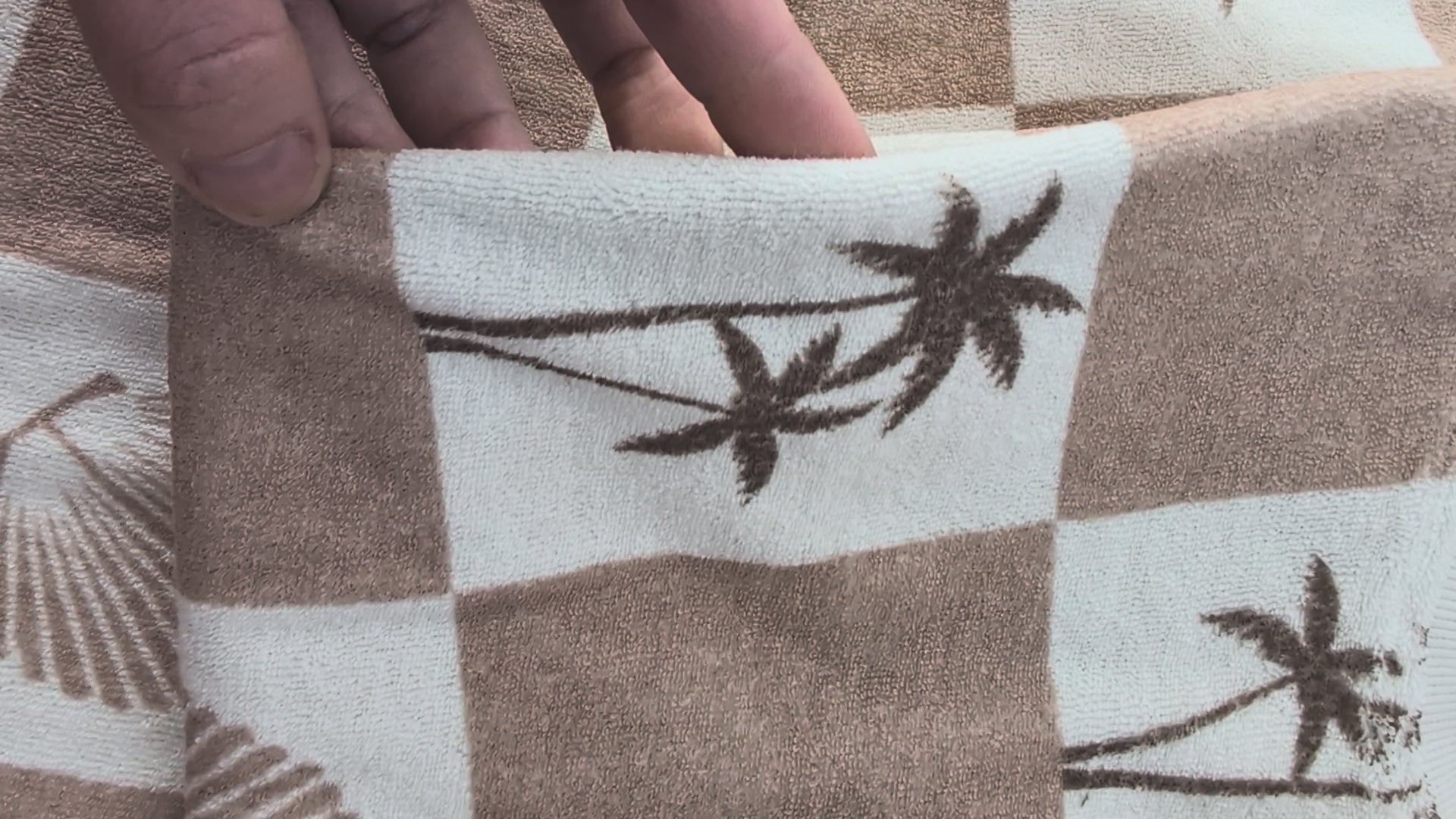 BUNDLE of 3 ORIGINALS Beige Palms Towel Bib