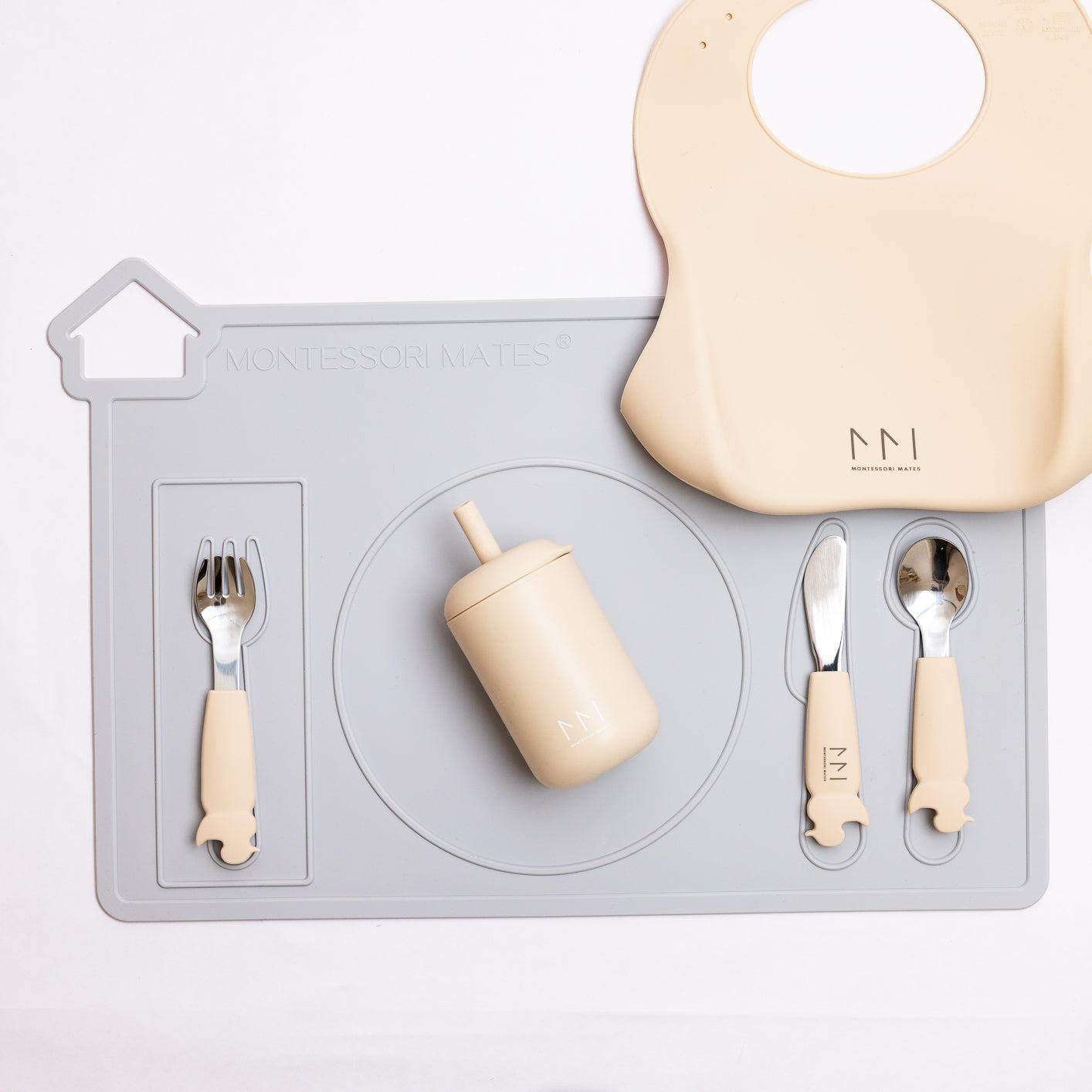 Montessori Mates 3 pcs Stainless Steel Cutlery Set Silicone Handle