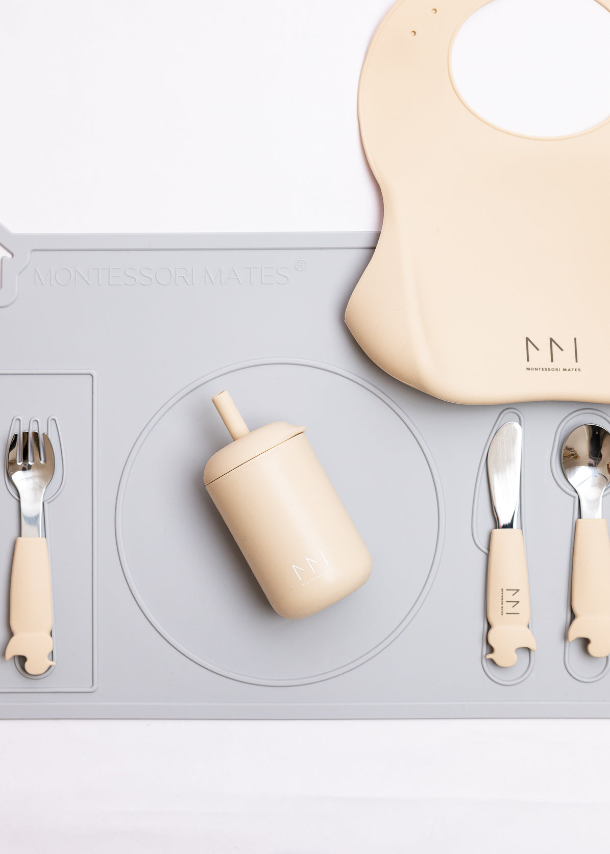 Montessori Mates 3 pcs Stainless Steel Cutlery Set Silicone Handle