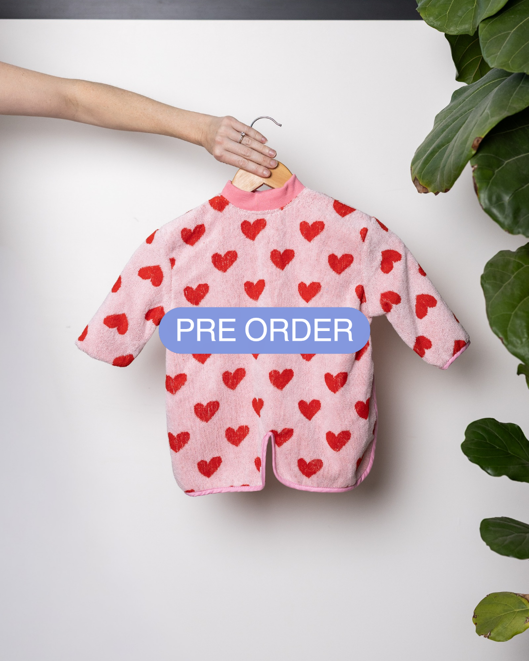 {PRE ORDER} Long Sleeve Towel Bib® - Pink Hearts