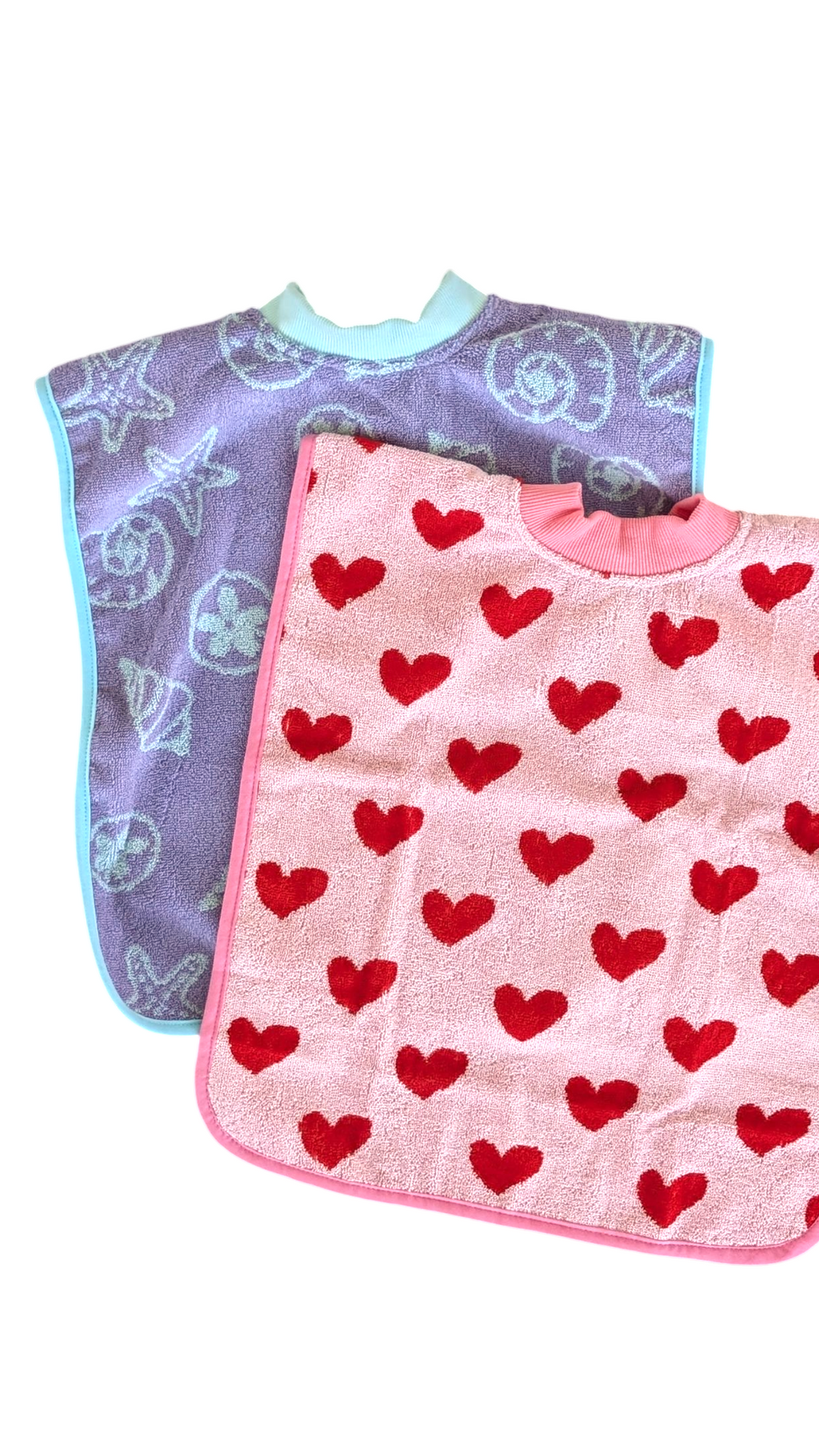 BUNDLE of 4 Hearts & Rugrats Towel Bibs