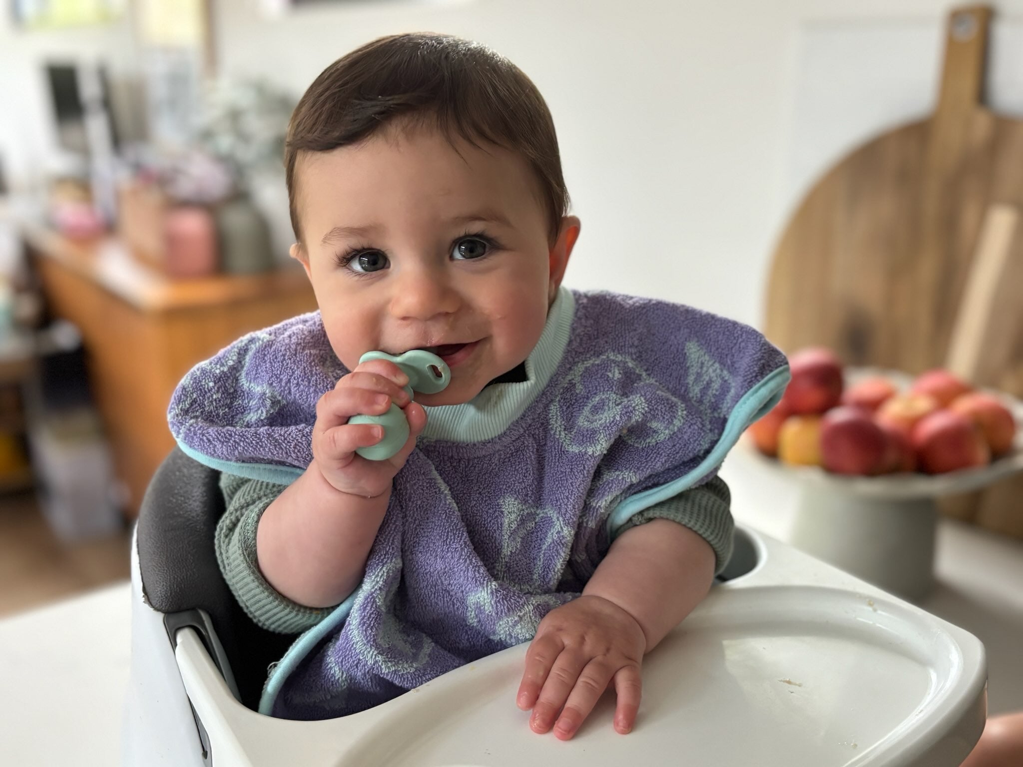 TERRYTOTS Rugrats Towel Bib with Buttons {Lilac & Mint}