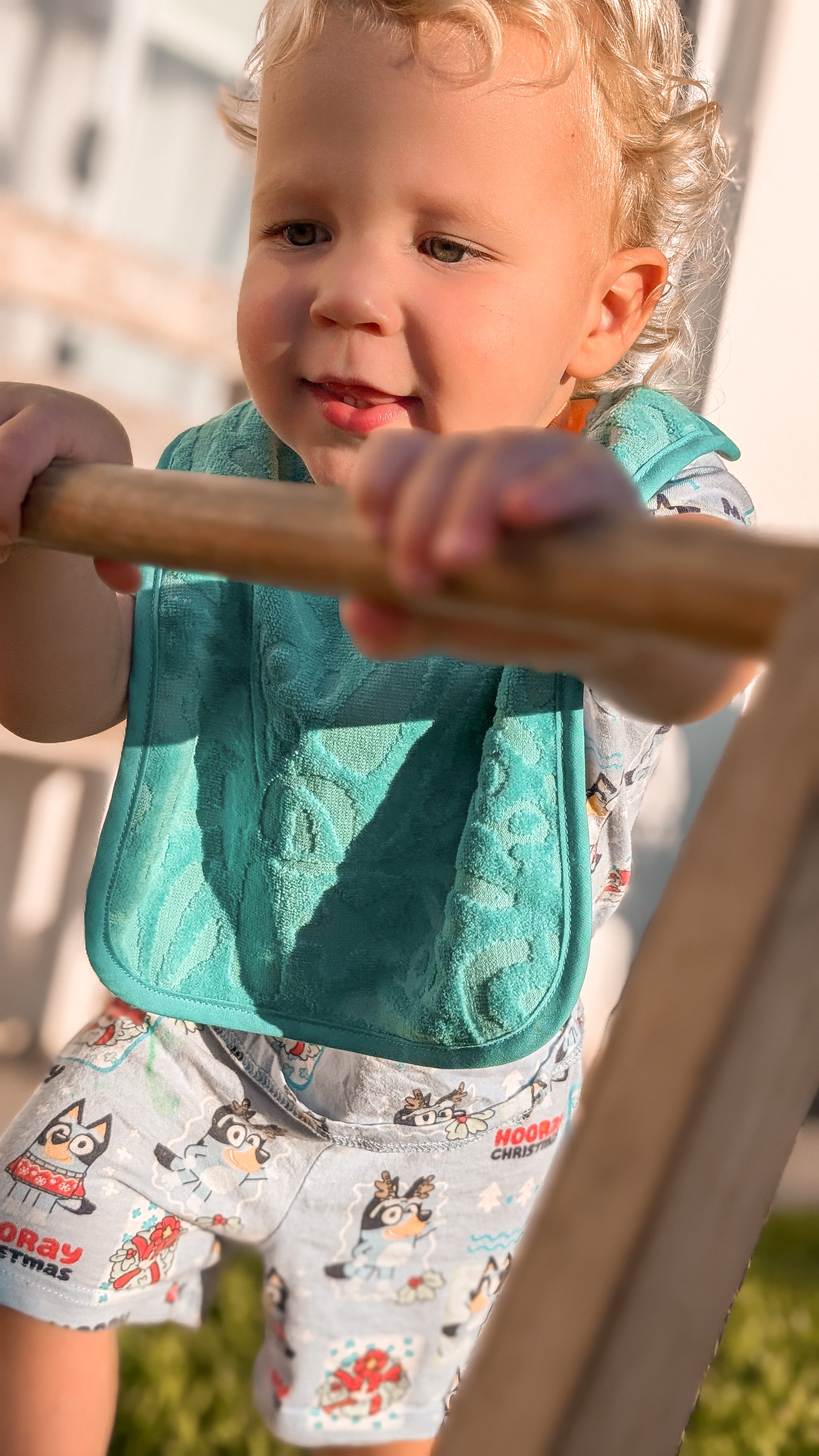 Dribble/Travel Towel Bib - Seafoam