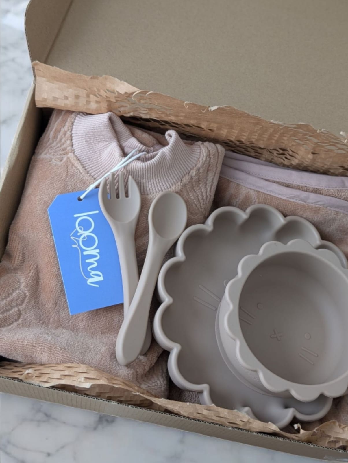 Starting Solids Set includes Terrytots Towel Bib