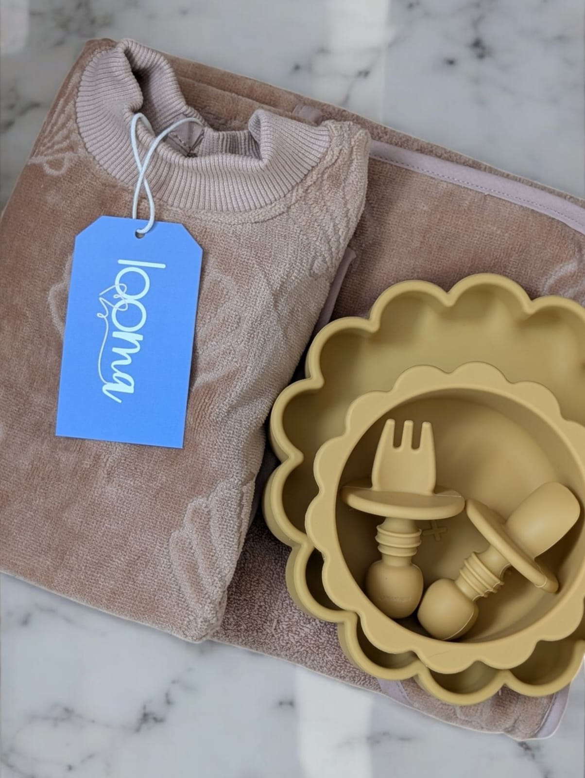 Starting Solids Set includes Terrytots Towel Bib