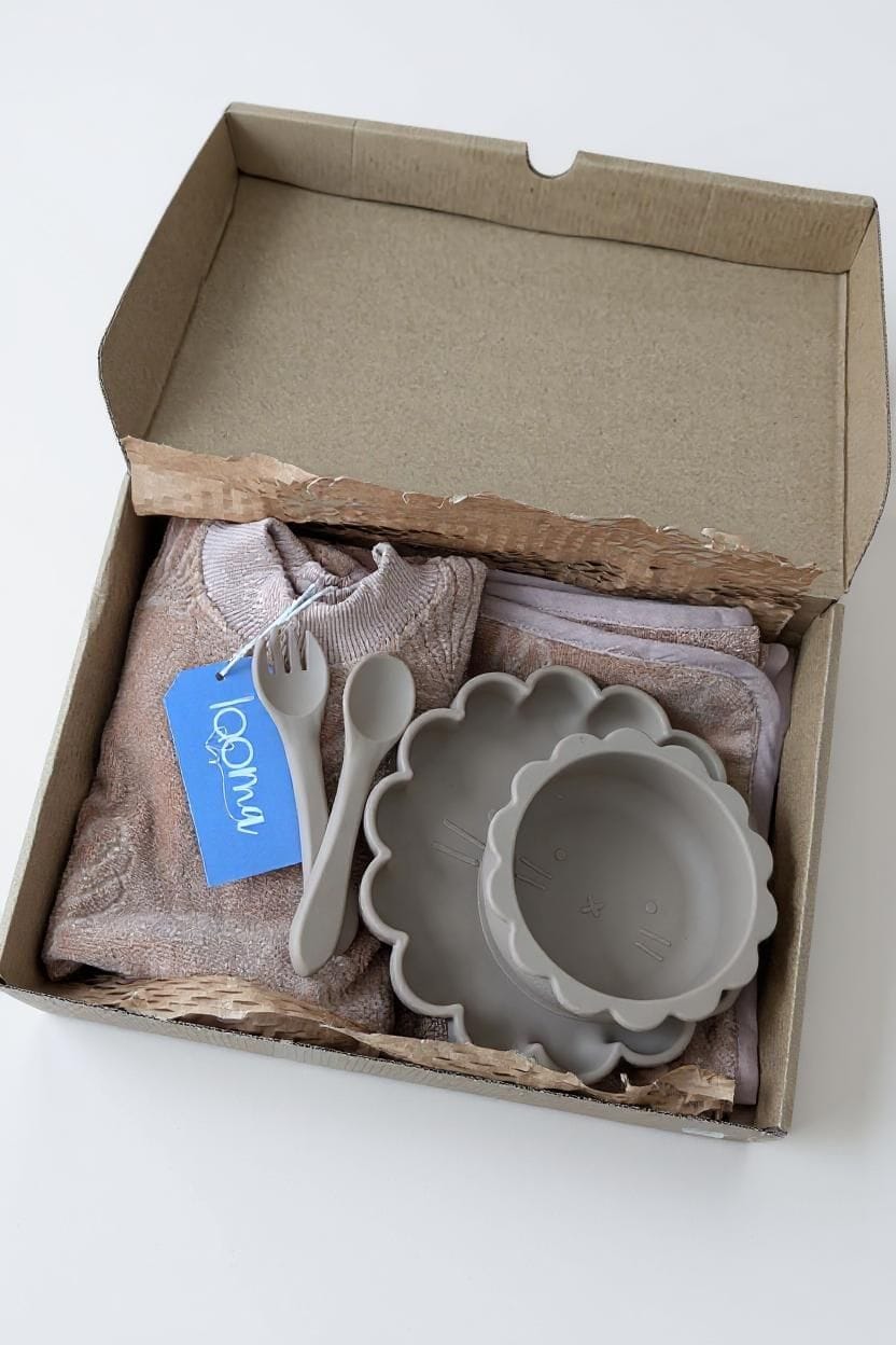 Starting Solids Set includes Terrytots Towel Bib